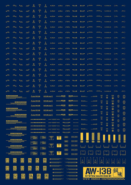AW-138 Waterslide Decal Type 01 (1/144 & 1/100) Gold