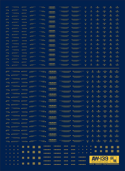 AW-139 Waterslide Decal Type 00 (1/144 & 1/100) Gold