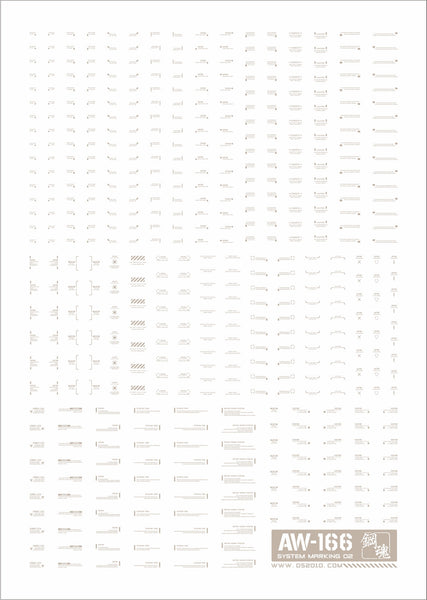 AW-166 Waterslide Decal 02 (1/144 & 1/100) Light Gray